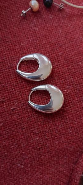 Sterling Silver Chunky Hoop Earrings 10.20g