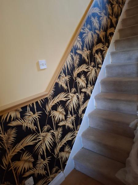 Lola Paris Palm Motif Wallpaper Black / Gold AS Creation 36919-5