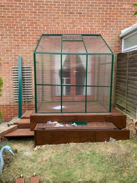 2 x 7 Wooden Lean To Greenhouse, Boarded Rear Wall, Light Brown Finish