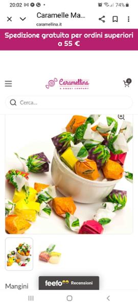 Caramelle Frutta ripiene Mangini kg 1
