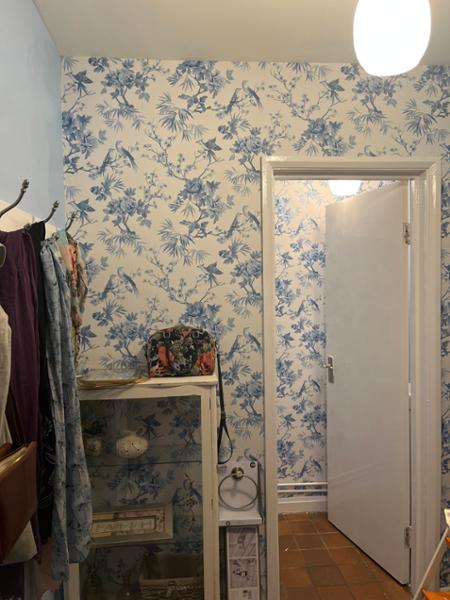Amelie Chinoiserie Bird Wallpaper Blue / White Rasch 260554