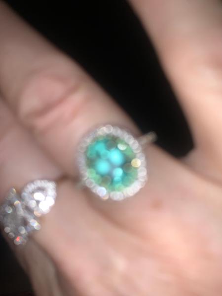 Size L to M Zambian Emerald & White Zircon 9K Gold Tomas Rae Ring ATGW 1.75cts