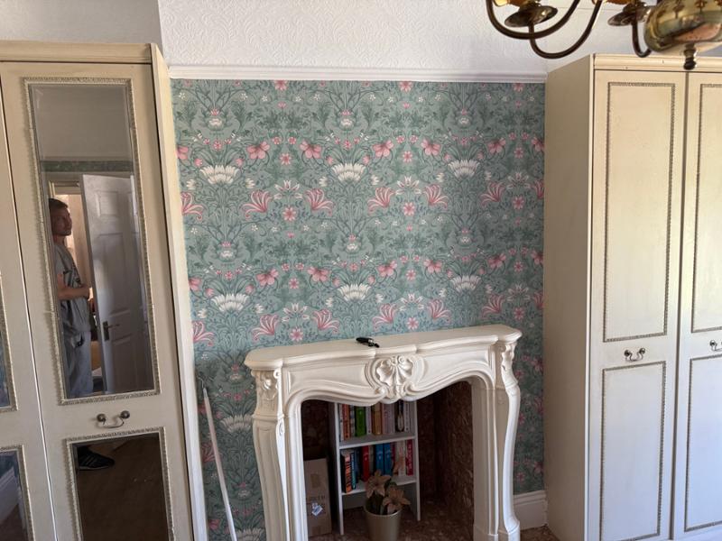 Vintage Floral Wallpaper Soft Teal Holden 13390