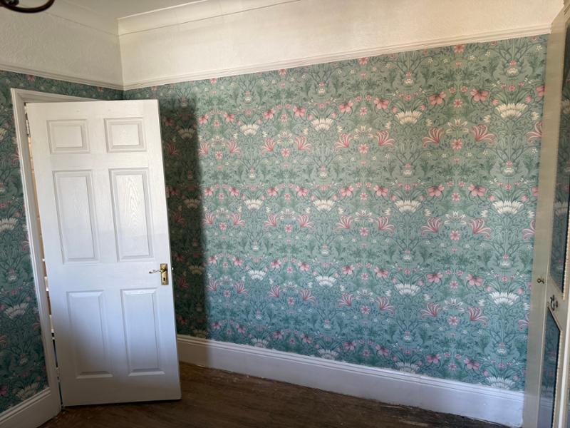 Vintage Floral Wallpaper Soft Teal Holden 13390