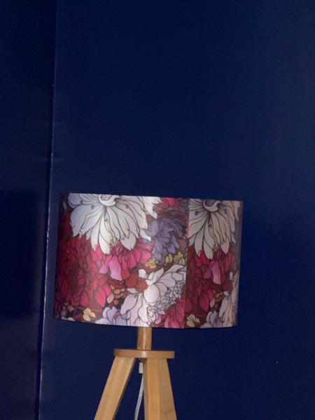 Classic Red Lilac and Pink Chrysanthemum Japanese Style Lamp Shade