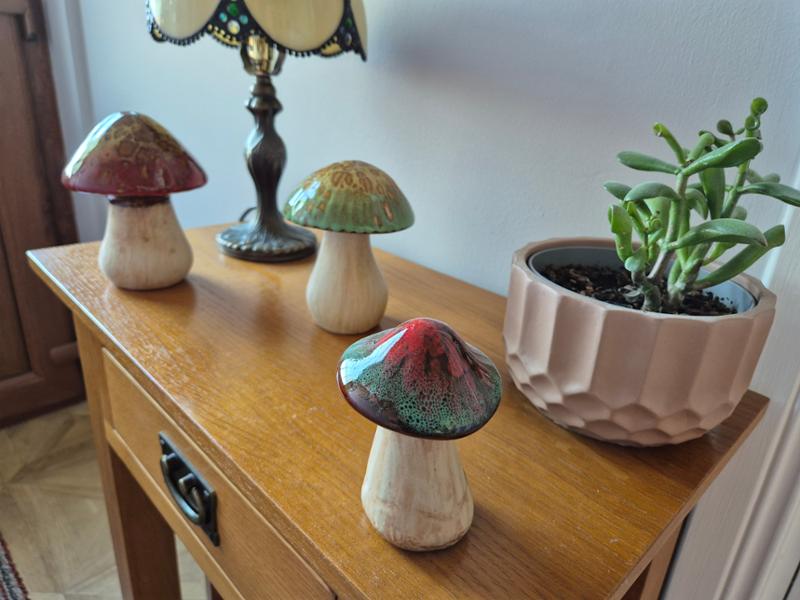Ceramic Ornamental Mushrooms - Set of 3