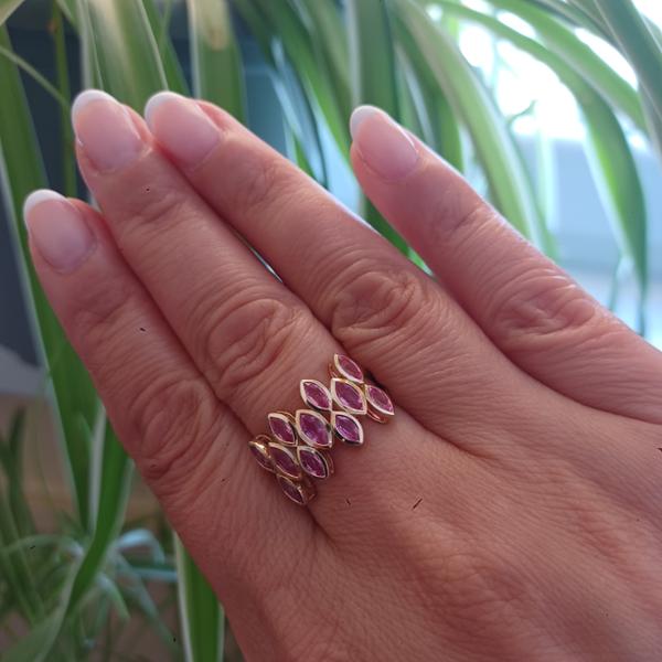 Size T to U Pink Sapphire Ring with Montepuez Jedi Pink Sapphire in 9K Gold 2.4cts