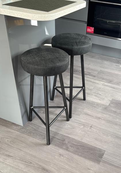 Trippie Hyde - Three Legged Bar Stool with Leather Seat