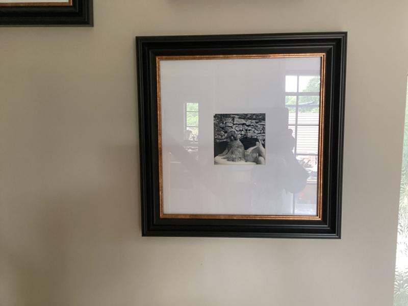 Vintage Black Shabby Chic Photo Frame - 12x12" for 4x4" with Bright White Mount