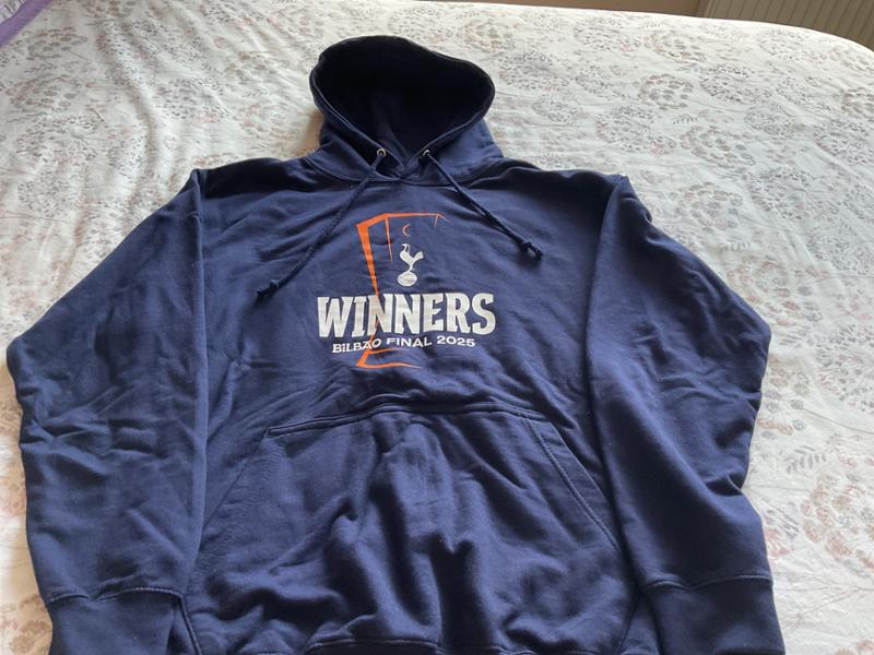 Tottenham Hotspur Europa League 2025 Winners Navy Adult Hoodie