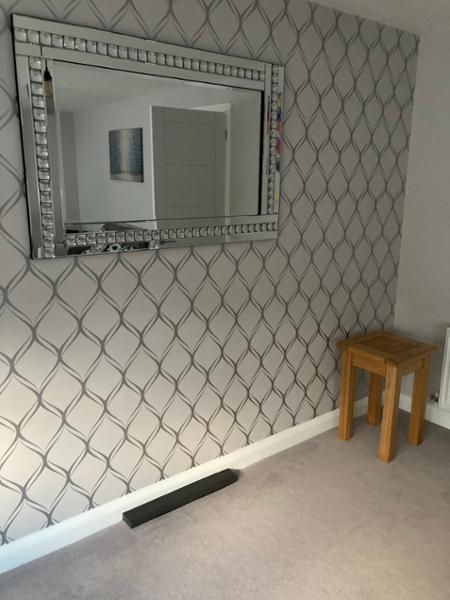 Clifton Wave Geometric Wallpaper Grey / Silver WOW41961