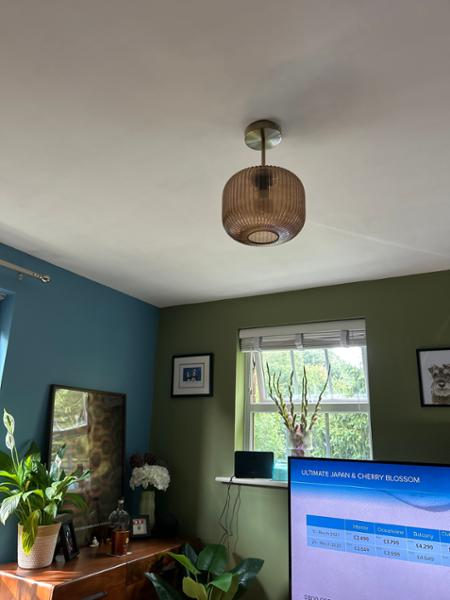 MADE.COM Amber Brown Briz Ceiling Flush Fitting Light