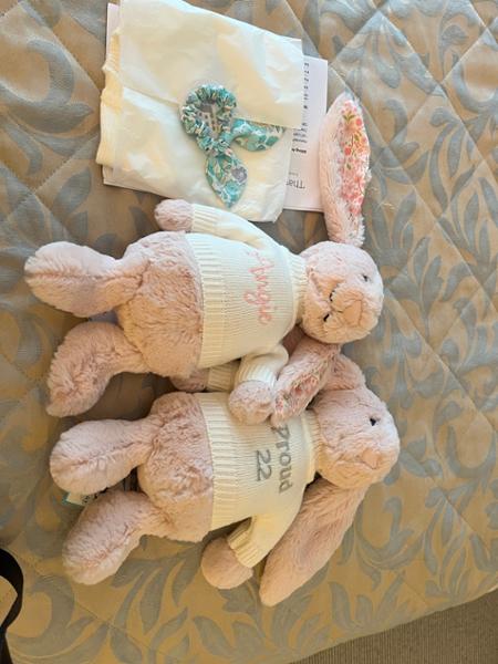 Personalised Jellycat blush pink bashful bunny soft toy
