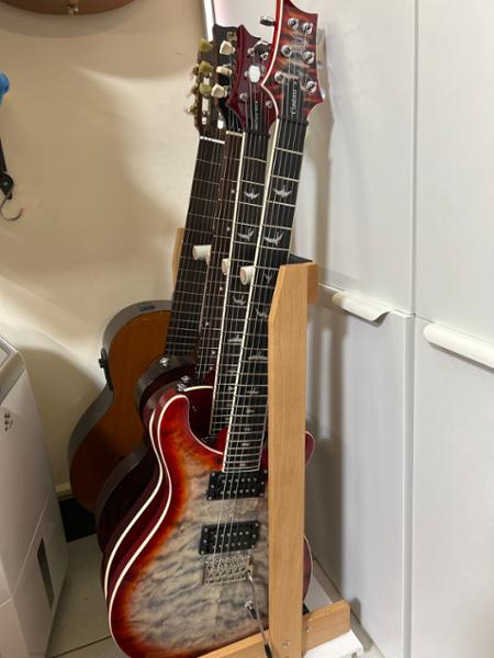 PRS SE Custom 24-08 Quilt Electric Guitar in Charcoal Cherry Burst