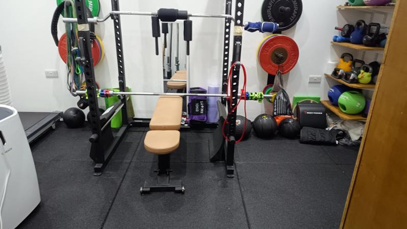 Cannons UK Flatline Black Rubber Gym Flooring 1m x 1m x 20mm 1+