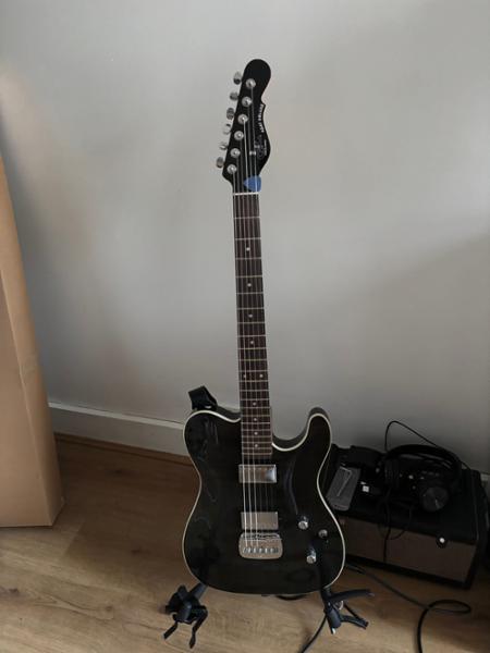 G&L Tribute ASAT Deluxe Carved Top in Trans Black