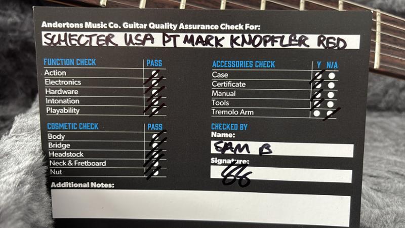 Schecter USA Custom Shop PT (Mark Knopfler Spec) SS in Dakota Red