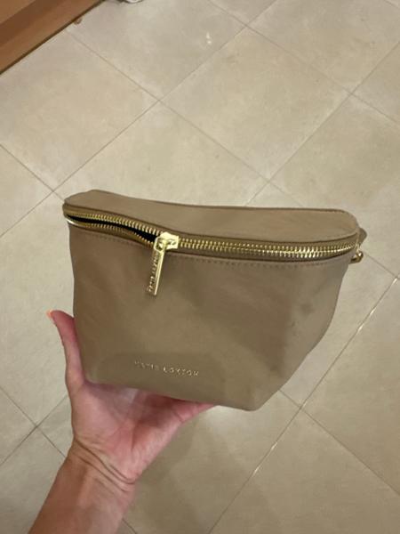 Nylon-Luxe Belt Bag in Taupe