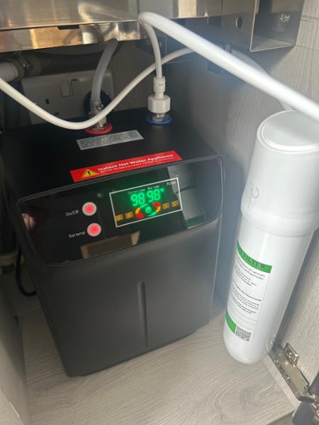 Really pleased with my hot tap boiler and the service from the heater shop