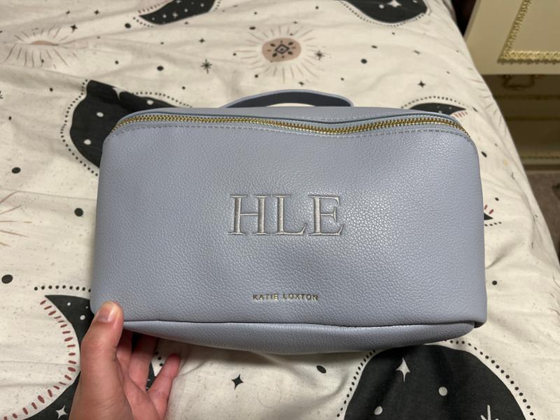 Large Make Up And Wash Bag in Blue Aura