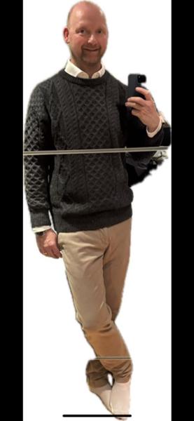 Pure Wool Unisex Aran Sweater Charcoal-L