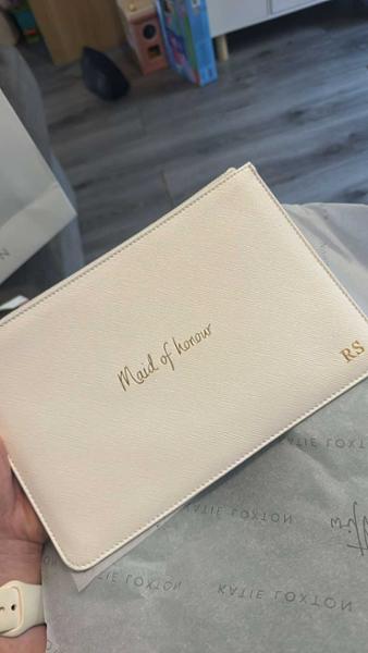 Bridal Perfect Pouch 'Maid Of Honour' in White