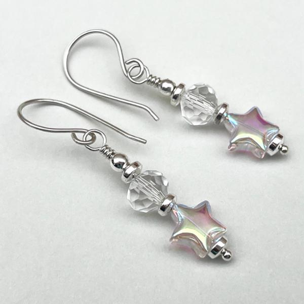 Iridescent Lucite Star Beads, Approx 10mm, 100pcs