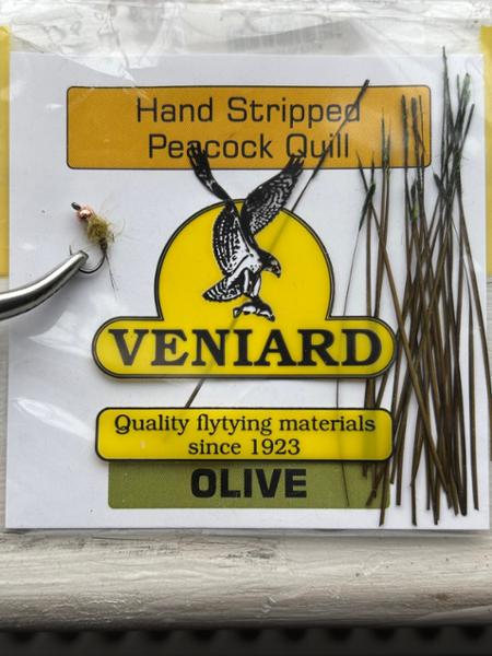 Veniard Hand Stripped Peacock Quill