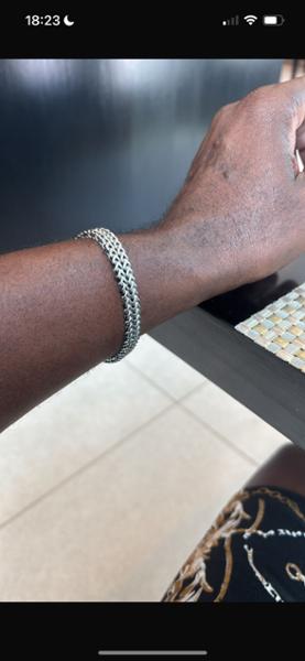 Personalised Men's Stainless Steel Black Cord Woven Chain Bracelet