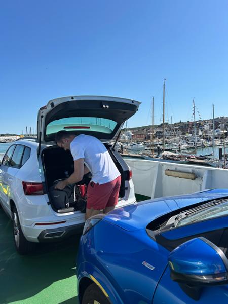 Happy with our ferry crossing