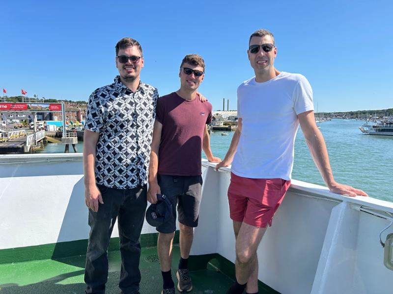 Happy with our ferry crossing