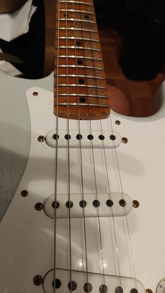 Fender Custom Shop Limited Edition 70th Anniversary 1954 Stratocaster Heavy Relic in Super Faded Aged Sonic Blue over Two-Tone Sunburst
