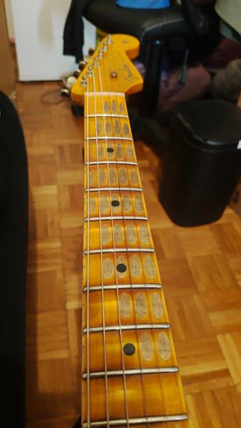 Fender Custom Shop Limited Edition 70th Anniversary 1954 Stratocaster Heavy Relic in Super Faded Aged Sonic Blue over Two-Tone Sunburst