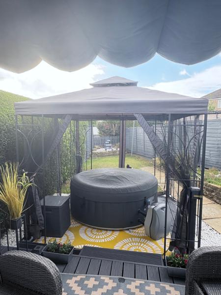 9 x 9 (2.7x2.7m) Wooden Gazebo With Two Fully Boarded Wall Panels