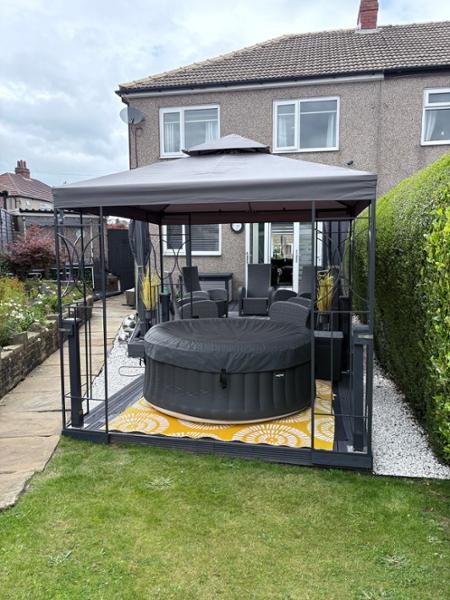 9 x 9 (2.7x2.7m) Wooden Gazebo With Two Fully Boarded Wall Panels