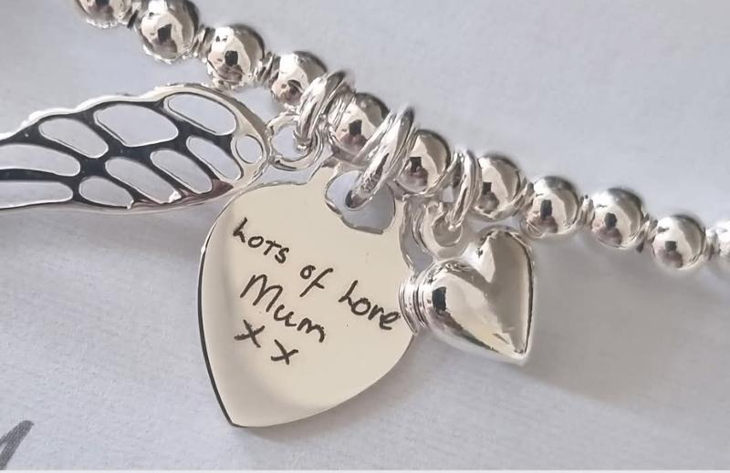 Sterling Silver Handwriting Memorial Bracelet