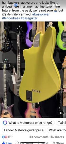 Fender American Ultra II Meteora Bass in Solar Flare Maple Fingerboard
