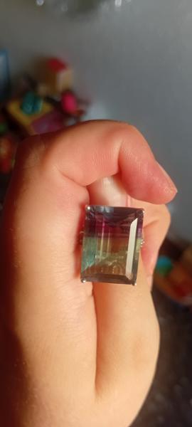 Size P to Q  7.30cts Zebra Fluorite Sterling Silver Ring