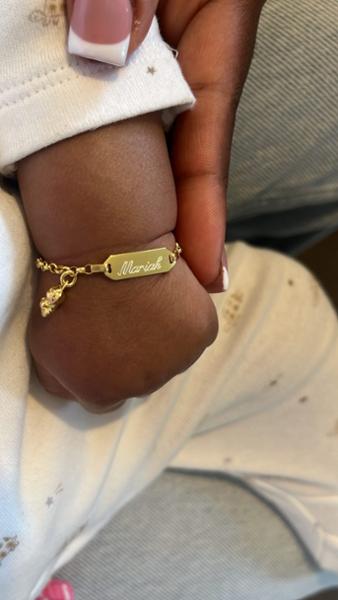 Personalised 18ct Yellow Gold Plated Christening Bracelet