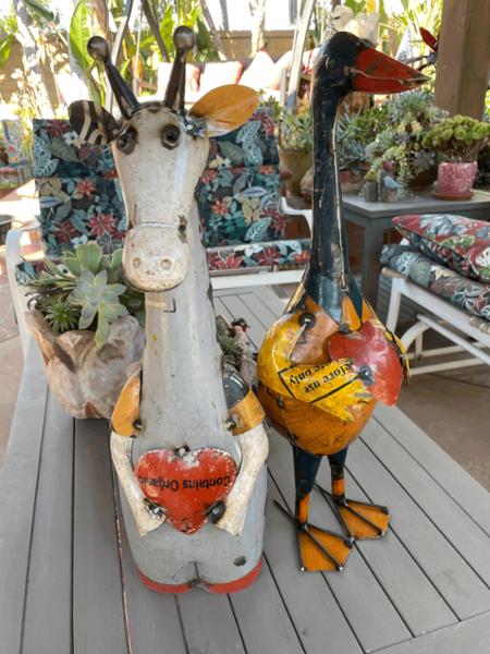 Recycled Metal Duck Statue