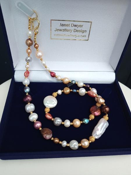 Mixed Shape & Colour Freshwater Pearls, 38cm Strand