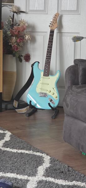 Eastcoast ST1 Electric Guitar In Daphne Blue With Rosewood Fretboard