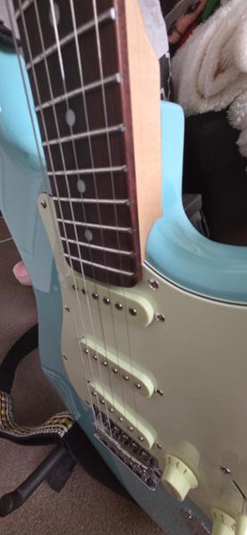 Eastcoast ST1 Electric Guitar In Daphne Blue With Rosewood Fretboard