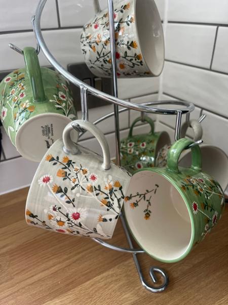 Stoneware Mug, Green Wild Daisy