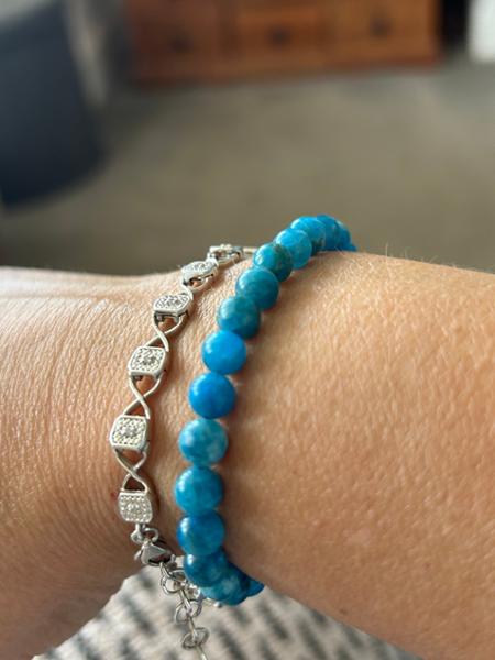 38.85cts Neon Apatite Sterling Silver Slider Bracelet