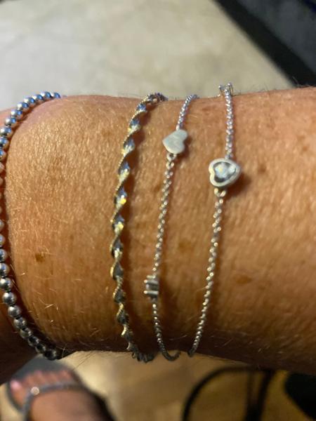 7.5" Two Tone Sterling Silver Altro Twisted Herringbone Bracelet 2.00g