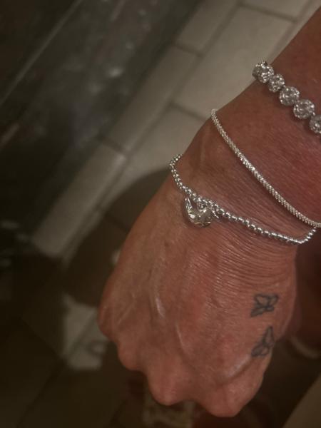 Joma Jewellery Alphabet A Little 'E' Bracelet In Silver Plating