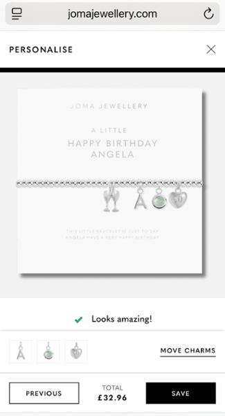 PERSONALISATION | A LITTLE BRACELET |  OFFSET HEART