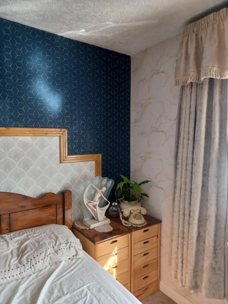 Metro Illusion Geometric Wallpaper - Navy Blue and Gold - WOW005
