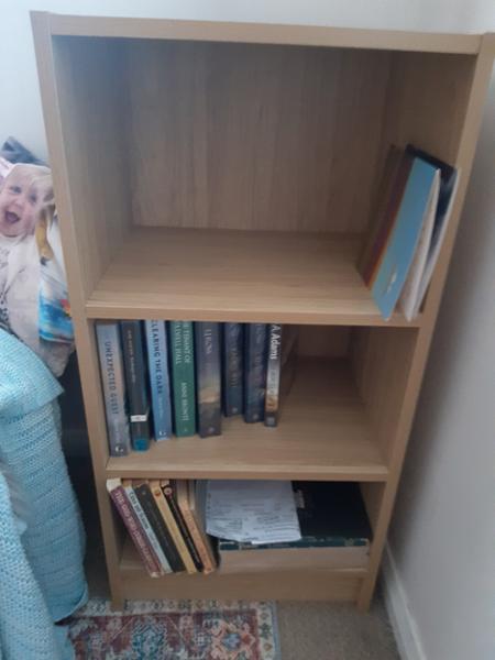 Essentials Small Narrow Bookcase - Oak